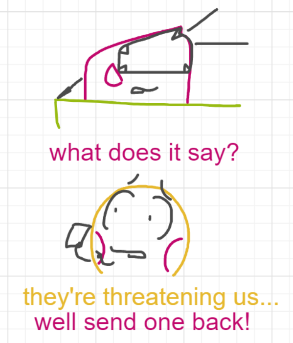 A panel from Ready Oar Knot, episode three of the Board Boards object show by Furretwalk/WalkingFurret.